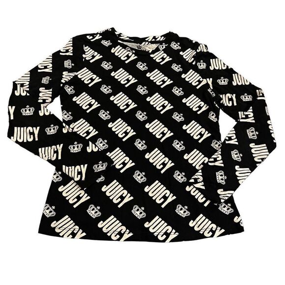 Juicy By Juicy Couture Crown All Over Print Black size S - Picture 1 of 6